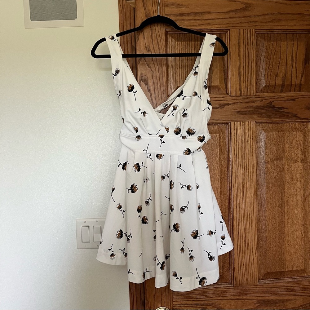 Free People White Floral Mini Dress